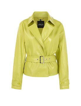 Chaqueta con efecto charol verde 36