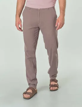 Pantaloni chino color fango in misto cotone e lino stretch - Jack & jones - FashionsVida