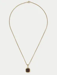 Stainless and Tigers Eye Necklace Gold male