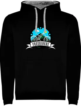 Felpa Con Cappuccio Freeriders Two-colour Black / Grey - Kruskis - FashionsVida