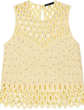 Top de mujer sin mangas con pedrería plateada - Maje - FashionsVida