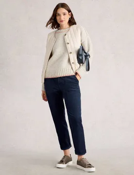 Cord Straight Leg Trousers Navy female - White stuff - FashionsVida