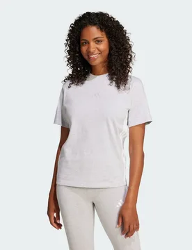 Essentials Maglietta in cotone a 3 strisce 2XS Light Grey Heather / White - Adidas - FashionsVida