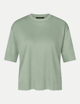 T-Shirt mit Rippenbündchen Grün 40
