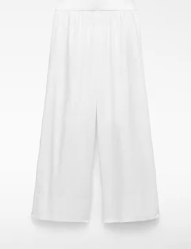 Pantalones anchos de mujer en algodón orgánico - Adolfo Dominguez - FashionsVida