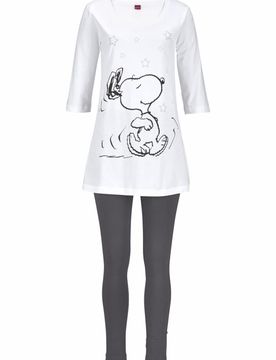 PEANUTS Pijama gris / blanco
