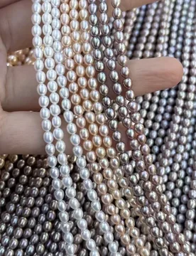 AAAA Natural Freshwater Pearl Rice-Shaped Pearl 3.5-4mm For Jewelry Making DIY Earrings Necklace Necklace Accessory - Aliexpress - FashionsVida