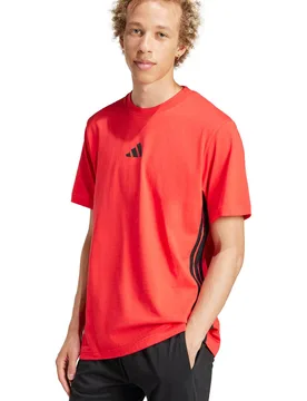 Essentials 3 stripes camiseta manga corta hombre Rojo (L) - Adidas - FashionsVida