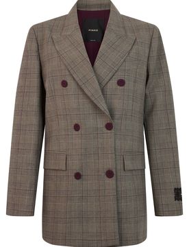 Double-Breasted Jacquard Jacket with Button Front