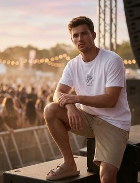 T-shirt in cotone con motivo gaming - bianco