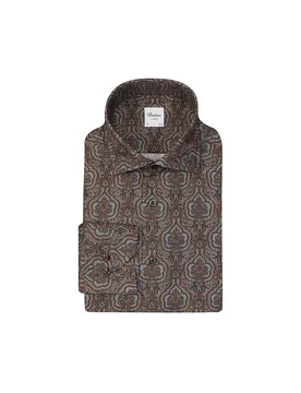 Camicia Slim Fit marrone 42 - Stenströms - FashionsVida