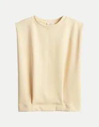 Sweattop Goasis mit Faltendetail Beige 42