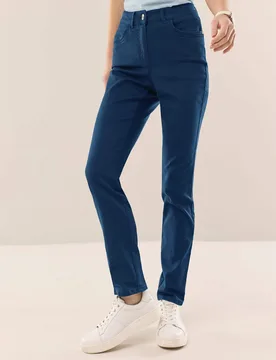 Extraglatt Baumwollhose Slim Fit, Slim Fit#normale Größen#Kurzgrößen#Langgrößen, Farbe Blau, 80, bügelfrei atmungsaktiv Damen - Walbusch - FashionsVida