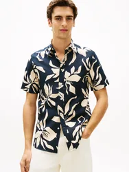 LINEN BLEND FLOWER PRT S/S male