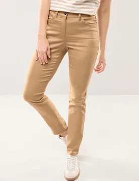Extraglatt Baumwollhose, Regular Fit#normale Größen#Kurzgrößen#Langgrößen, Farbe Beige, 52, Damen - Walbusch - FashionsVida