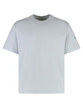Cotton T-shirt with Ribbed Neckline