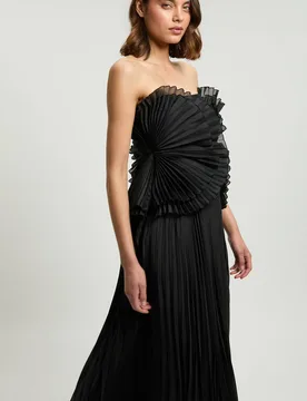 Petite Pleated Maxi Dress - Black - Size: 8 - Karen millen - FashionsVida
