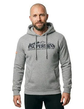 Felpa Con Cappuccio Outdoor Scene Relaxed Fit Ash Grey Marl 3XL - Superdry - FashionsVida