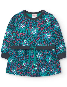 Boboli Vestito A Maniche Lunghe Fleece Printed Print 18 Mesi