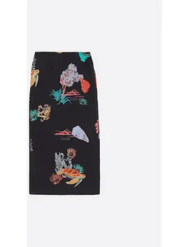 Falda midi efecto arrugado con estampados - Bimba y Lola - FashionsVida