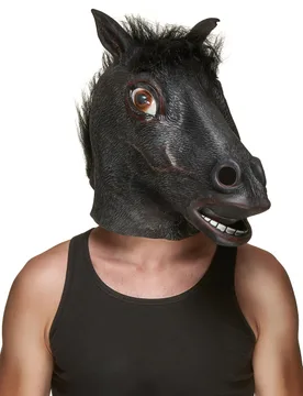 Pferdekopf-Maske schwarz-braun - KARNEVAL-MEGASTORE - FashionsVida