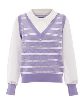 Caneva Jersey lavanda / blanco