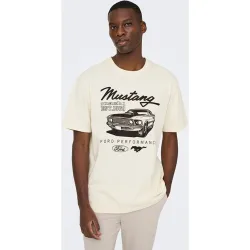 Only & Sons - Camiseta manga corta de hombre relaxed fit. 100% algodón