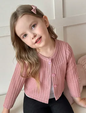 Chaqueta de punto rosa femenina, linda, elegante, dulce y bonita para niña, adecuada para primavera, verano, otoño, uso diario, fiestas, viajes y es - Shein - FashionsVida