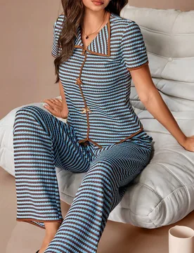 Conjunto de salón con decoración de lazo de punto, elegante y cómodo, apto para uso en interiores y exteriores - Shein - FashionsVida
