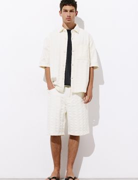 Bermuda In Denim Jacquard