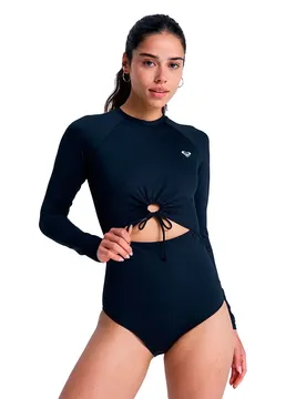 Shorty à Manches Longues Avec Fermeture éclair Au Dos Beach Essential Anthracite XL