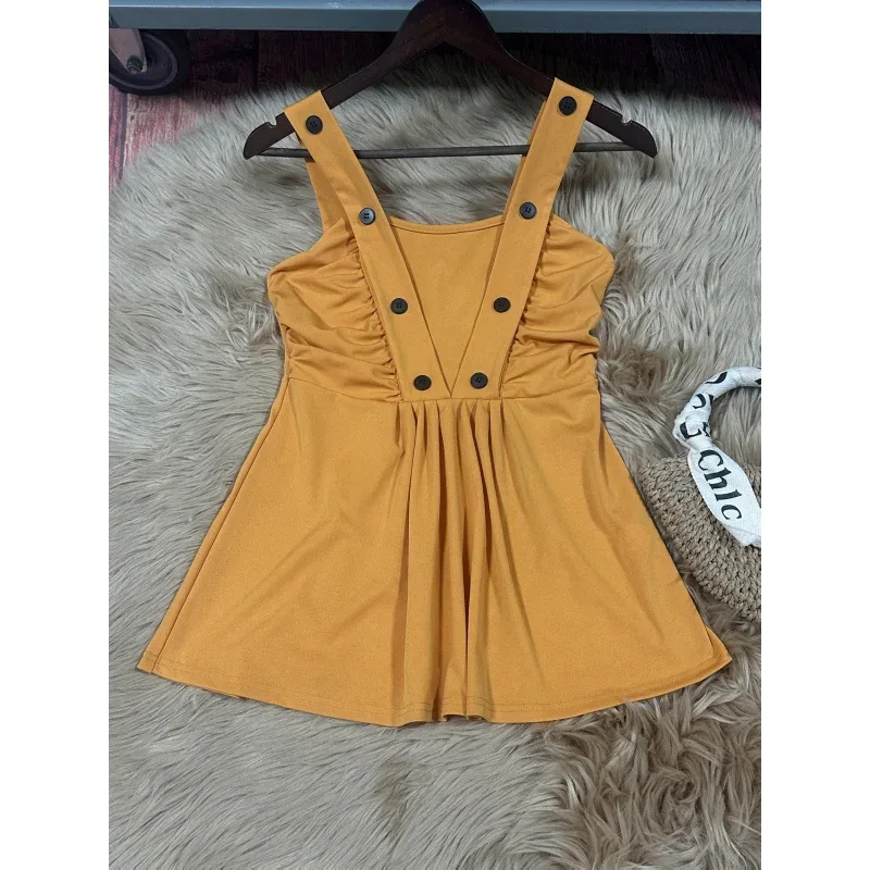 Women's Elegant Solid Color Ruched Sleeveless Top - Aliexpress - FashionsVida