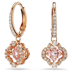 Orecchini pendenti Una, Quadrifoglio, Rosa, Finitura oro rosa 18K OS