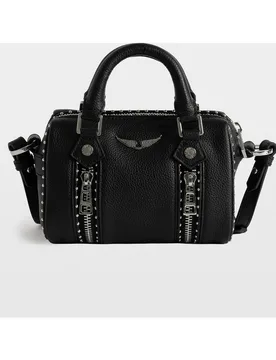 Zadig & Voltaire - Bandolera mini estilo bowling de piel granulada con tachuelas - Zadig & Voltaire - FashionsVida