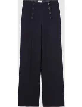 Pantalón recto de mujer liso con botones - CLAUDIE PIERLOT - FashionsVida