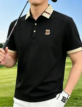 Men's Short Sleeve Polo Shirt with Plaid Print Collar, Buttoned Lapel, Loose Fit, Summer Breathable & Sweat Absorbing Casual Wea - Aliexpress - FashionsVida