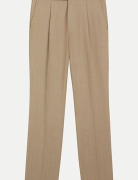 Black Tapered-Fit Hose aus Schurwolle Beige 46