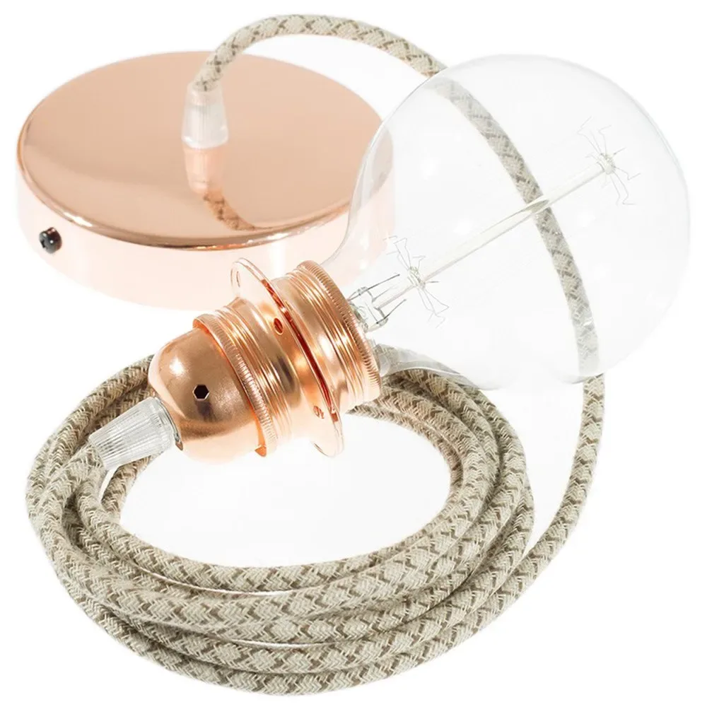 Cables Lampe Suspendue Pendel Pour Abat-jour Rd63 Lozenge Diy 2 M Tree Bark / Copper One Size - Creative - FashionsVida