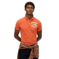 Polo A Maniche Corte Vintage Athletic Preppy Orange XL