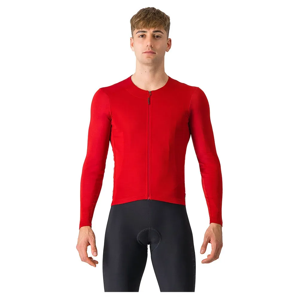 Maglia A Maniche Lunghe Fly Rich Red - Castelli - FashionsVida