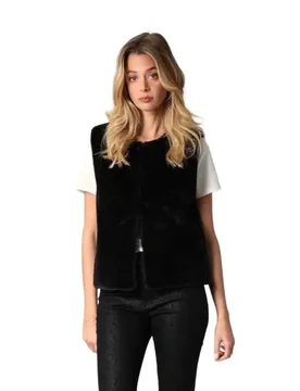 Gilet Di Maglia Fuzzy Black L