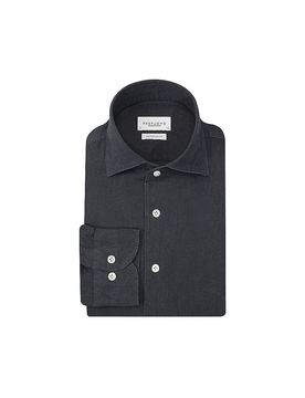 Camisa de lino azul oscuro 40