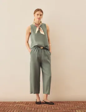 Pantalón pijamero liso de mujer - Southern Cotton - FashionsVida