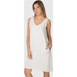 Vestido de playa corto sin mangas de corte recto