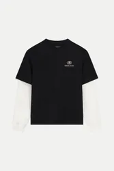 T-Shirt mit Logo-Print Schwarz S