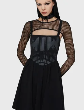 Gothic Kurzes Kleid - Voices Spiral Mini Dress - S bis XXL - für Damen - Größe XXL - schwarz - Frauen - female - Motionless In White by Killstar - FashionsVida