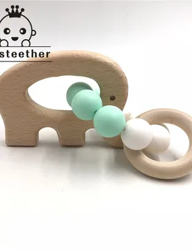 Kissteethe Wooden Baby Bracelet Animal Shaped Jewelry Teething For Organic Wood Silicone Beads Rattle Stroller Accessories Toys - Aliexpress - FashionsVida