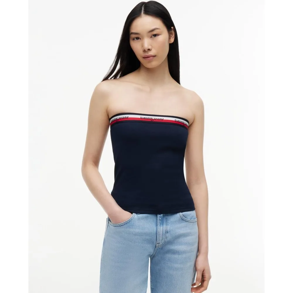 Top de mujer de , de corte slim y estilo bandeau - Tommy Jeans - FashionsVida