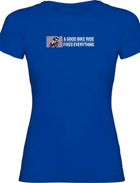 Maglietta A Maniche Corte Good Bike Ride Royal Blue - Kruskis - FashionsVida