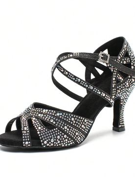 Zapatos de baile latino profesionales para mujer con tacón cubano de 7,5 cm, suela suave y cómoda para salsa y tango, zapatillas antideslizantes y d